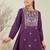 Floral Embroidered Sequinned Pure Cotton Kurta With Trousers