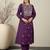 Floral Embroidered Sequinned Pure Cotton Kurta With Trousers