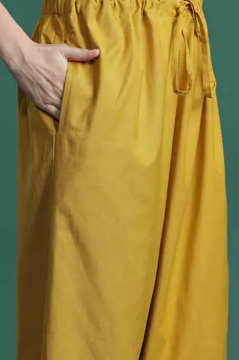 Floral Embroidered Pure Cotton Kurta with Trousers & Dupatta