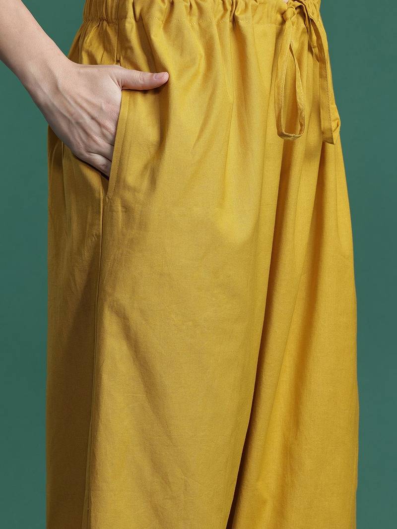 Floral Embroidered Pure Cotton Kurta with Trousers & Dupatta