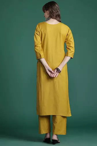 Floral Embroidered Pure Cotton Kurta with Trousers & Dupatta