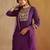 Ethnic Motifs Printed Straight Sequinned Kurta with Trousers & Dupatta