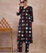 Women Printed Pleated Pure Cotton Kurta with Trousers