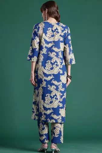 Women Ethnic Motifs Printed Regular Pure Cotton Kurta with Trousers