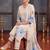 Women Floral Printed Regular Thread Work Linen Kurta with Trousers & With Dupatta