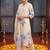 Women Floral Printed Regular Thread Work Linen Kurta with Trousers & With Dupatta