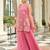 Floral Embroidered Thread Work Kurta With Palazzos & Dupatta