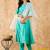 Ethnic Motifs Embroidered A-Line Sequinned Liva Kurta with Trousers & Dupatta