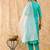 Ethnic Motifs Embroidered A-Line Sequinned Liva Kurta with Trousers & Dupatta