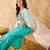 Ethnic Motifs Embroidered A-Line Sequinned Liva Kurta with Trousers & Dupatta