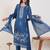 Embroidered Notch Neck Thread Work Pure Cotton Kurta With Trousers & Dupatta