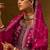Floral Embroidered Notched Neck Pleated A-Line Kurta With Trousers & Dupatta