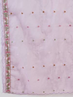 Women Floral Embroidered Regular Thread Work Kurta with Trousers & With Dupatta 6