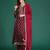 Embroidered Jacquard Zari Kurta With Trousers & Dupatta