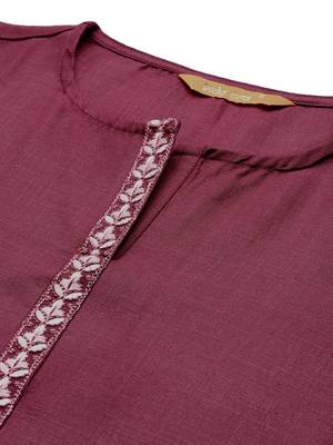 Ethnic Motifs Yoke Design Thread Work Kurta with Trousers & With Dupatta 2