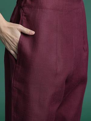 Ethnic Motifs Yoke Design Thread Work Kurta with Trousers & With Dupatta 3