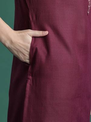 Ethnic Motifs Yoke Design Thread Work Kurta with Trousers & With Dupatta 8