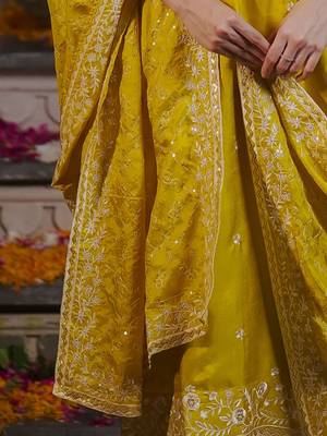 Women Ethnic Motifs Embroidered Regular Sequinned Kurta with Trousers & With Dupatta 5
