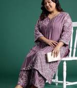 Women Printed Regular Thread Work Kurta with Palazzos