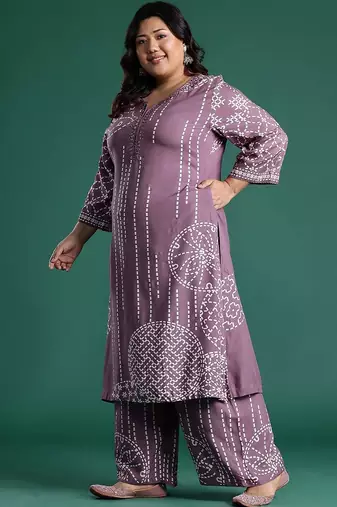 Women Printed Regular Thread Work Kurta with Palazzos