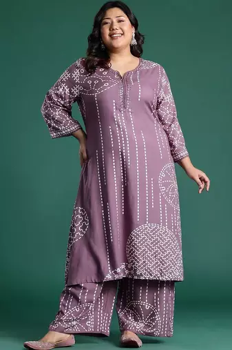 Women Printed Regular Thread Work Kurta with Palazzos
