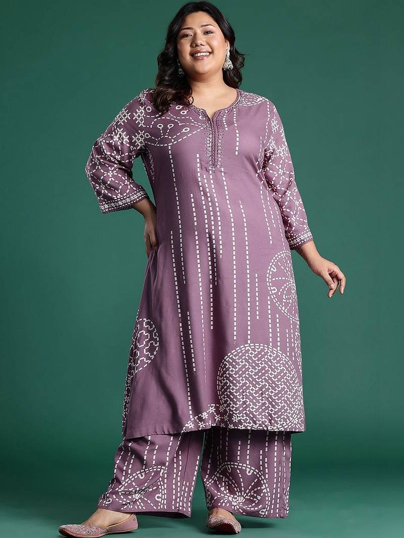 Women Printed Regular Thread Work Kurta with Palazzos