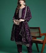 Ethnic Motifs Embroidered Kurta with Trousers & Dupatta