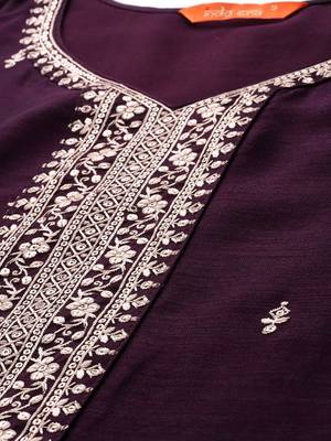 Ethnic Motifs Embroidered Kurta with Trousers & Dupatta 2