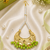 Golden chandbali parrot green beaded tikka