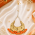 Golden chandbali orange beaded tikka
