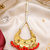 Golden Chandbali Red Beaded Tikka
