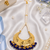Golden chandbali blue beaded tikka
