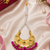 Golden chandbali rani pink beaded tikka