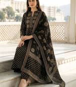 Women Ethnic Motifs Printed Regular Pure Cotton Kurta with Trousers & With Dupatta