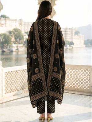 Women Ethnic Motifs Printed Regular Pure Cotton Kurta with Trousers & With Dupatta 5