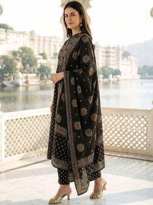 Women Ethnic Motifs Printed Regular Pure Cotton Kurta with Trousers & With Dupatta 7