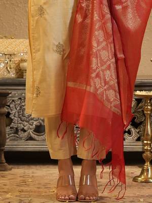 Women Ethnic Motifs Embroidered Kurta with Trousers & Dupatta 5