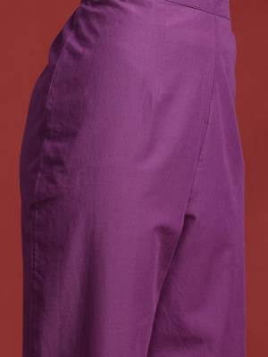 Floral Printed Mirror Work Pure Cotton Kurta With Trousers & Dupatta 3