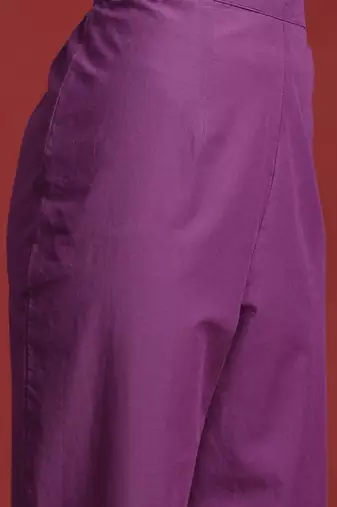 Floral Printed Mirror Work Pure Cotton Kurta With Trousers & Dupatta