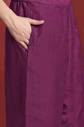 Embroidered Panelled Sequinned Kurta with Trousers