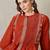 Women Ethnic Motifs Embroidered A-Line Cotton Kurta With Trousers
