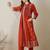 Women Ethnic Motifs Embroidered A-Line Cotton Kurta With Trousers