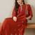 Women Ethnic Motifs Embroidered A-Line Cotton Kurta With Trousers
