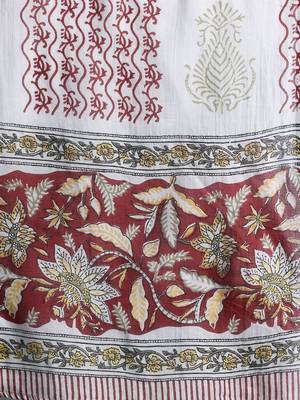 Floral Printed Pure Cotton Kurta With Trousers & Dupatta 5