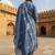 Floral Embroidered Thread Work Pure Cotton Straight Kurta & Trousers With Dupatta