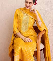 Women Ethnic Motifs Embroidered Regular Kurta with Trousers & With Dupatta