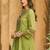 Ethnic Motifs Embroidered Thread Work Linen Kurta With Trousers & Dupatta