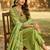Ethnic Motifs Embroidered Thread Work Linen Kurta With Trousers & Dupatta