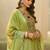 Ethnic Motifs Embroidered Thread Work Linen Kurta With Trousers & Dupatta