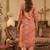 Floral Embroidered Straight Thread Work Kurta With Trousers & Dupatta